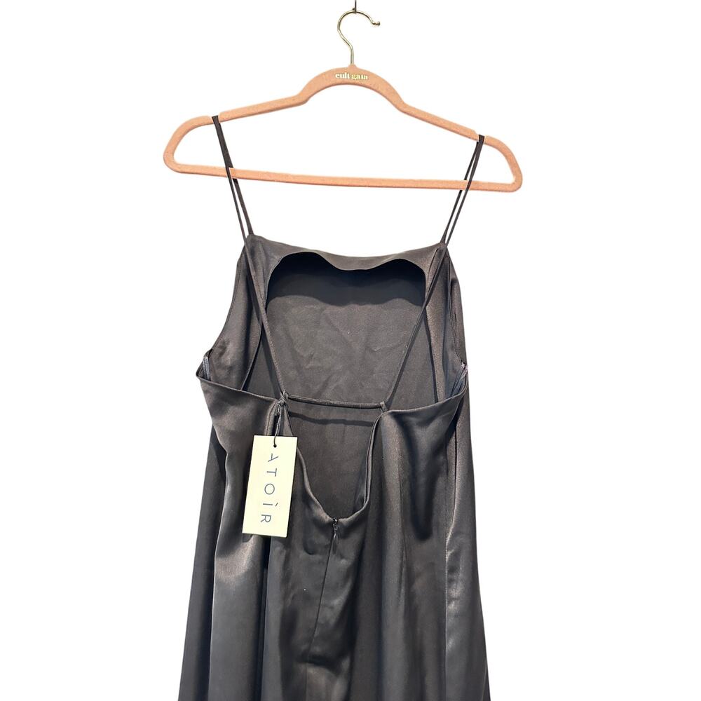 NEW Atoir US 8 Black Slip Clarice Open Back Maxi Wedding Formal Satin Dress LBD - Picture 4 of 10